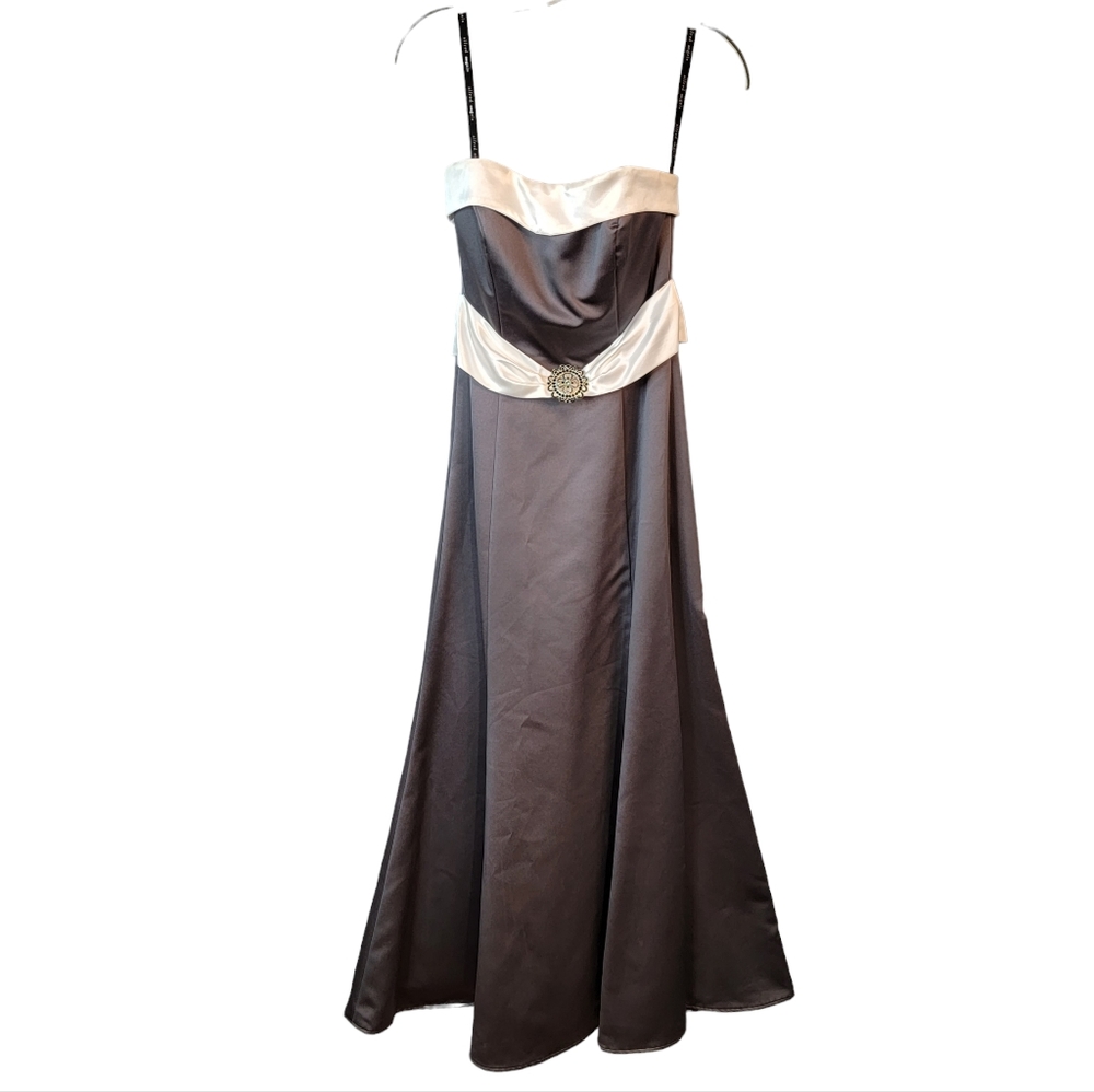 Alfred Angelo Slate Gray Prom Formal Night Gown Bell Dress See Measurements - Picture 9 of 16
